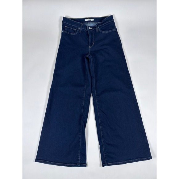 Levi's Denim - Levis Jeans Womens 30 Blue 318 Shaping Wide Leg Dark Wash High Rise Denim Retro